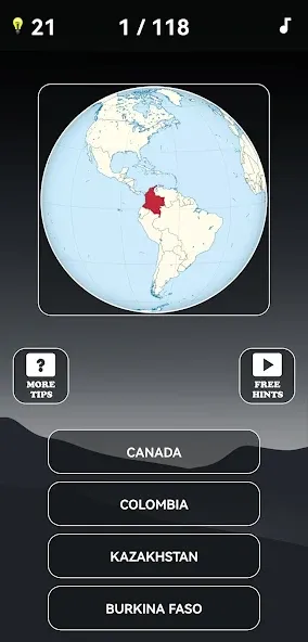 Guess the World Map Quiz (Мод Все уровни открыты и нет рекламы) — скриншот 1