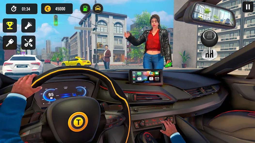 Taxi Simulator 3d Taxi Driver MOD — Много денег на Андроид — скриншот 1