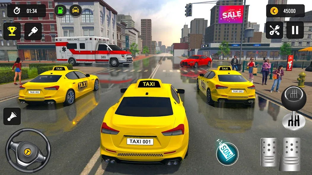 Taxi Simulator 3d Taxi Driver MOD — Много денег на Андроид — скриншот 4