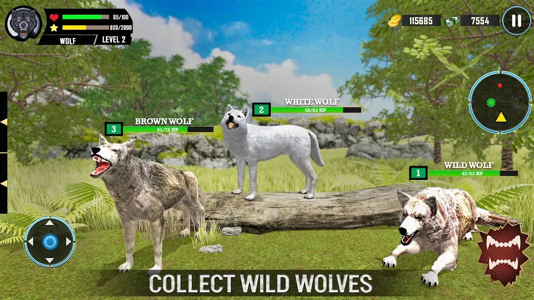 Wild Wolf Simulator Games MOD — Много денег на Андроид — скриншот 3