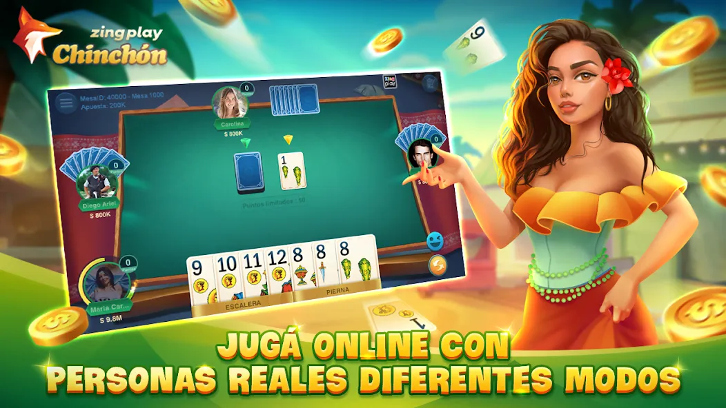 Скачать ChinChón Zingplay Juego Online — Модификация Много денег — скриншот 1