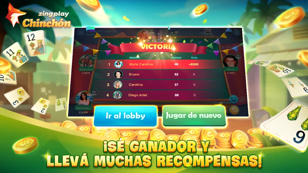 Скачать ChinChón Zingplay Juego Online — Модификация Много денег — скриншот 5