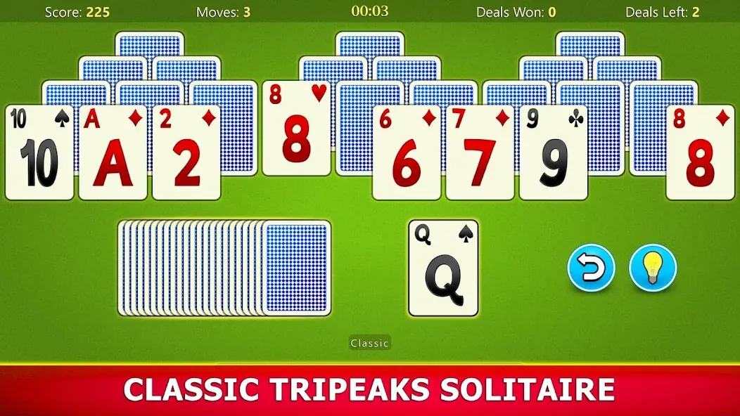 Скачать TriPeaks Solitaire Mobile (Мод: Много денег) на Андроид — скриншот 1