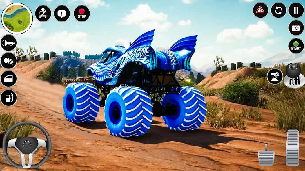 Extreme Monster Truck Game 3D — Мод: Много денег — скриншот 1