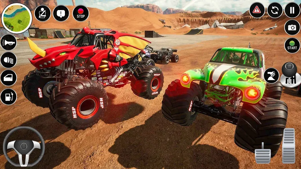 Extreme Monster Truck Game 3D — Мод: Много денег — скриншот 3