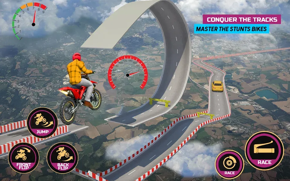 Racing Bike Stunt Games Master MOD — Много денег на Андроид — скриншот 4