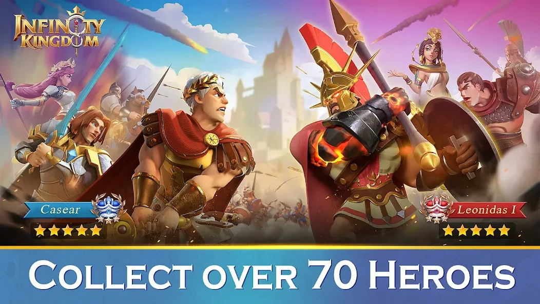 Infinity Kingdom MOD APK — Много ресурсов и ускорение строительства — скриншот 1