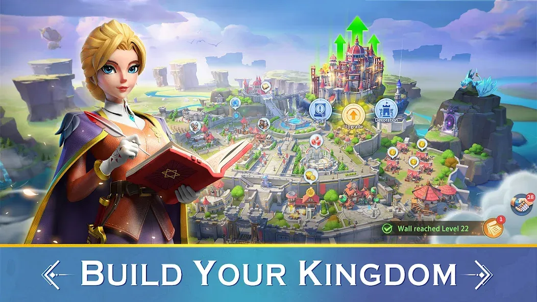Infinity Kingdom MOD APK — Много ресурсов и ускорение строительства — скриншот 2
