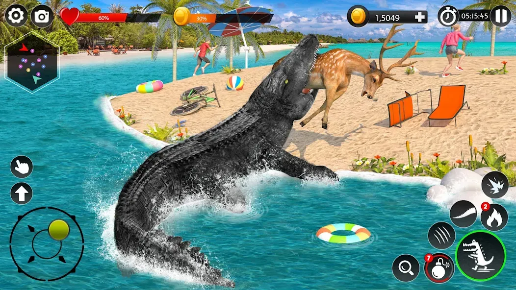 Hungry Animal Crocodile Games — Взломанная версия (Много денег) — скриншот 2