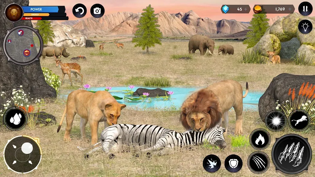 Скачать Lion Simulator Wild Lion Games на Андроид — Много денег — скриншот 2