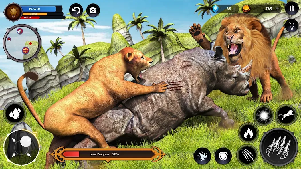 Скачать Lion Simulator Wild Lion Games на Андроид — Много денег — скриншот 3