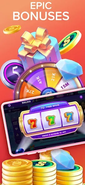 High 5 Casino: Real Slot Games на Андроид — Много денег и бесплатных вращений — скриншот 5