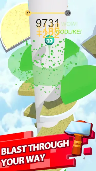 Скачать Helix Jump на Android — Много денег — скриншот 2