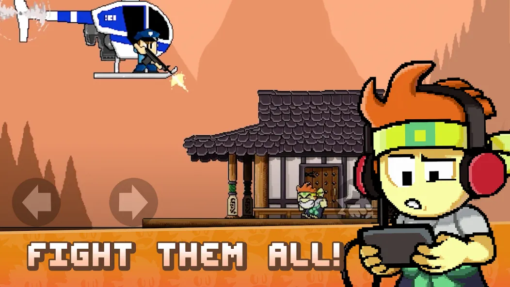 Dan the Man: Action Platformer MOD — Много денег и бессмертие на Андроид — скриншот 1