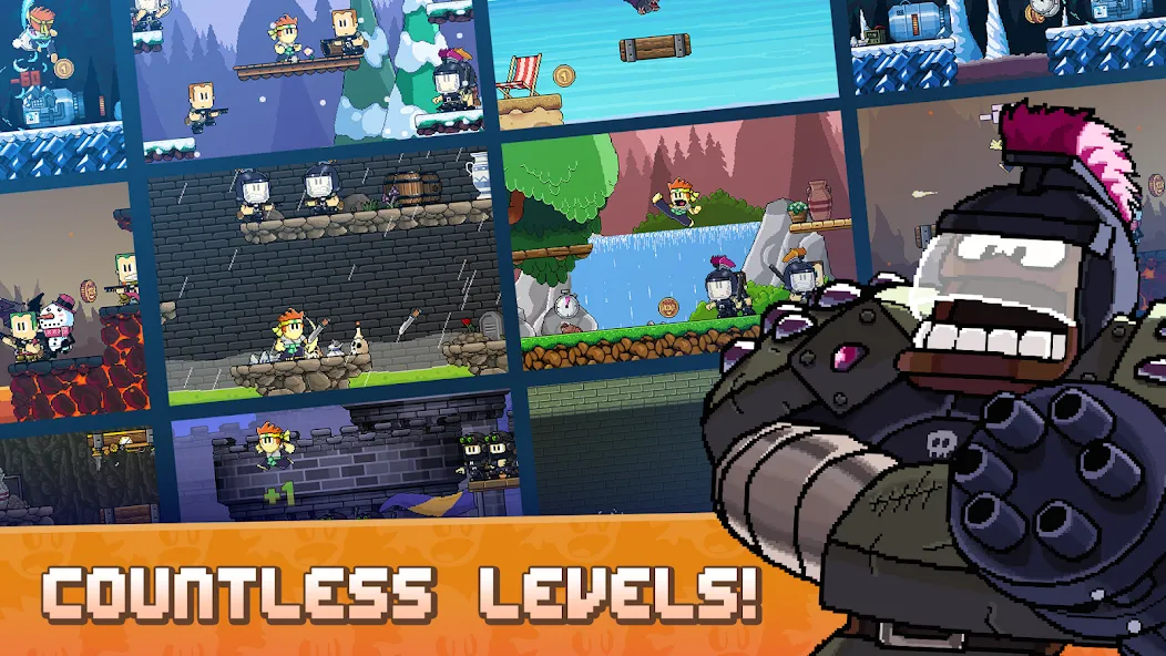 Dan the Man: Action Platformer MOD — Много денег и бессмертие на Андроид — скриншот 2