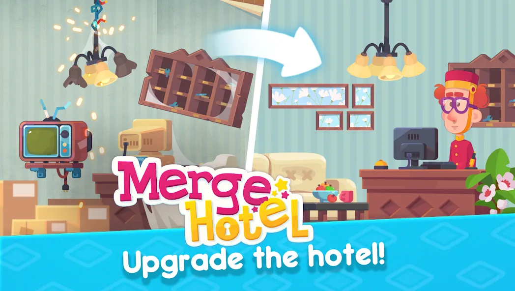 Взломанная Merge Hotel: Family Story Game на Андроид — Много денег — скриншот 3 Взломанная Merge Hotel: Family Story Game на Андроид — Много денег — скриншот 3
