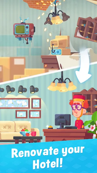 Взломанная Merge Hotel: Family Story Game на Андроид — Много денег — скриншот 4 Взломанная Merge Hotel: Family Story Game на Андроид — Много денег — скриншот 4