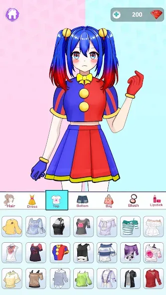 Anime Dress Up and Makeup Game — Взломанная версия (Много денег и все открыто) — скриншот 1 Anime Dress Up and Makeup Game — Взломанная версия (Много денег и все открыто) — скриншот 1