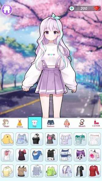 Anime Dress Up and Makeup Game — Взломанная версия (Много денег и все открыто) — скриншот 2 Anime Dress Up and Makeup Game — Взломанная версия (Много денег и все открыто) — скриншот 2