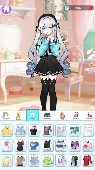 Anime Dress Up and Makeup Game — Взломанная версия (Много денег и все открыто) — скриншот 3 Anime Dress Up and Makeup Game — Взломанная версия (Много денег и все открыто) — скриншот 3