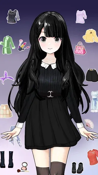 Anime Dress Up and Makeup Game — Взломанная версия (Много денег и все открыто) — скриншот 4 Anime Dress Up and Makeup Game — Взломанная версия (Много денег и все открыто) — скриншот 4