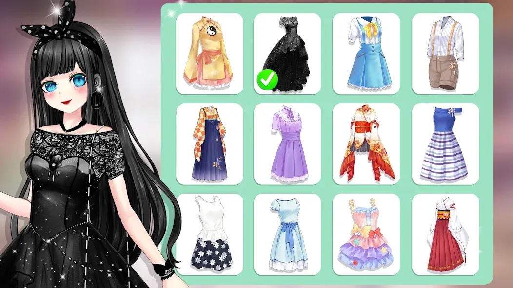 Anime Dress Up and Makeup Game — Взломанная версия (Много денег и все открыто) — скриншот 5