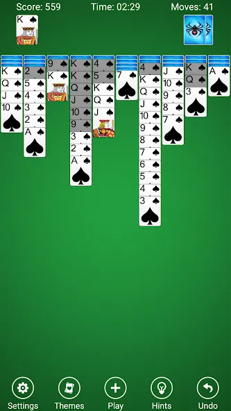Spider Solitaire — Мод: Все темы разблокированы — скриншот 1