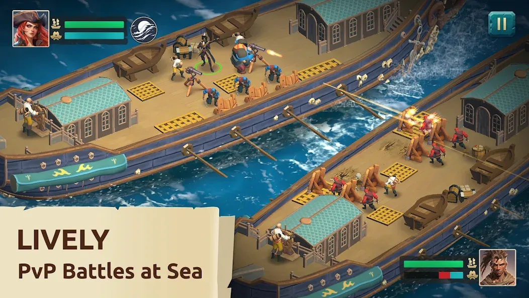 Скачать Pirate Ships・Build and Fight (Мод: Много денег) на Андроид — скриншот 1