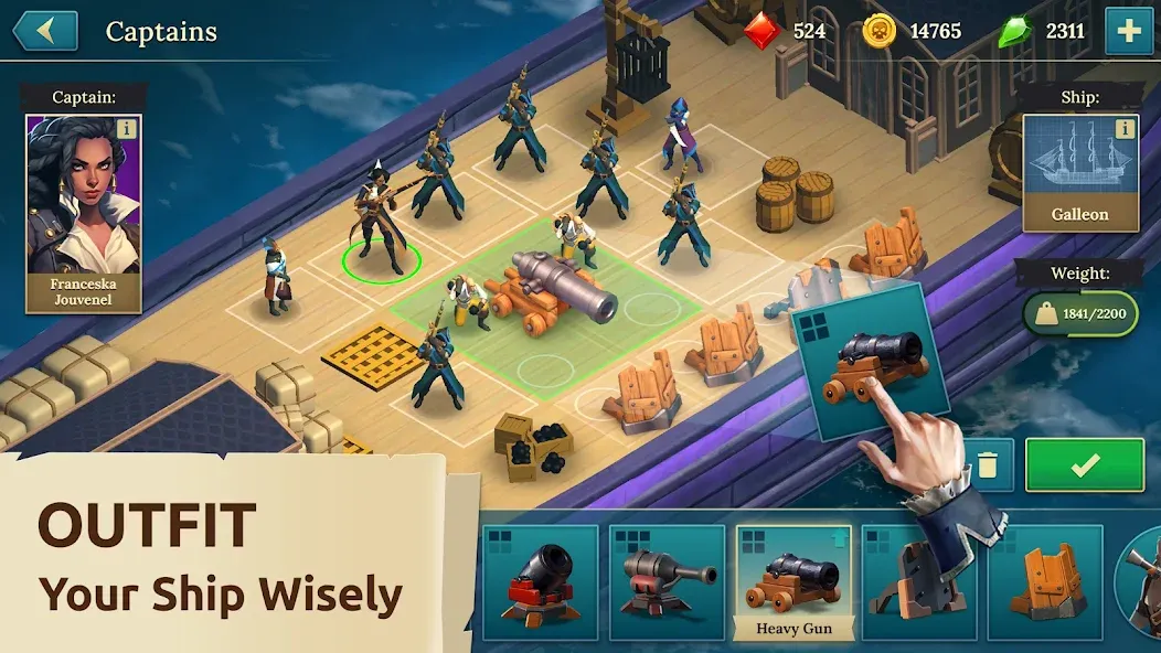 Скачать Pirate Ships・Build and Fight (Мод: Много денег) на Андроид — скриншот 2