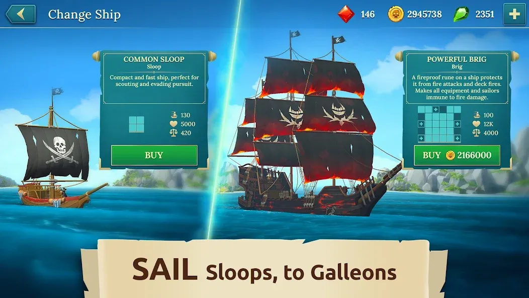 Скачать Pirate Ships・Build and Fight (Мод: Много денег) на Андроид — скриншот 3