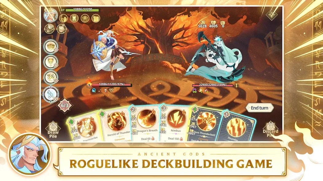 Ancient Gods: Card Battle RPG MOD APK на Android — Много денег и кристаллов — скриншот 2