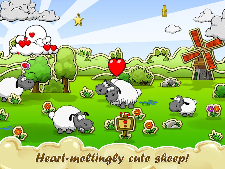 Clouds & Sheep MOD APK на Android — Много денег и бесконечные кристаллы — скриншот 1