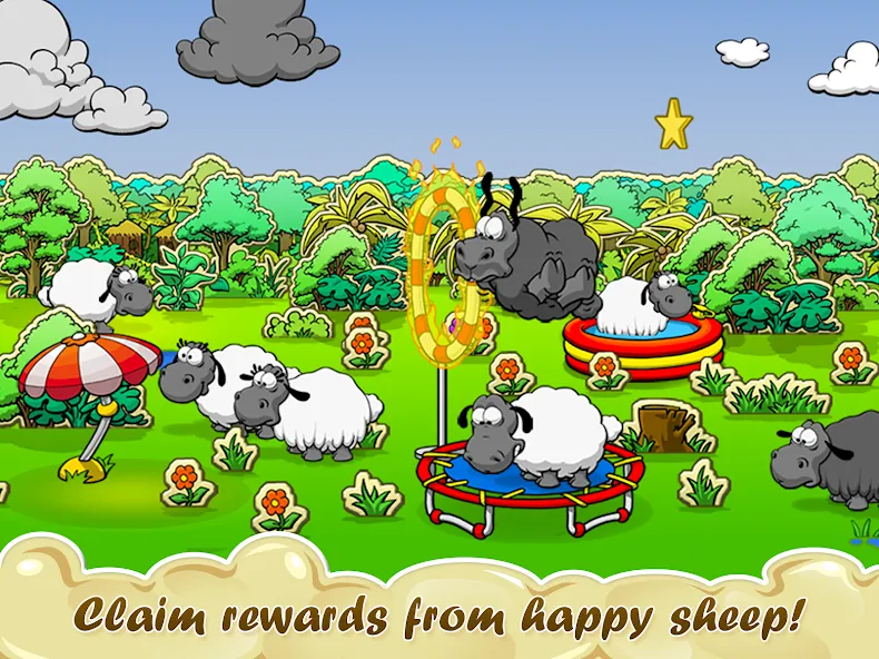 Clouds & Sheep MOD APK на Android — Много денег и бесконечные кристаллы — скриншот 2