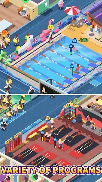 Скачать Fitness Club Tycoon на Андроид — Много денег — скриншот 3 Скачать Fitness Club Tycoon на Андроид — Много денег — скриншот 3
