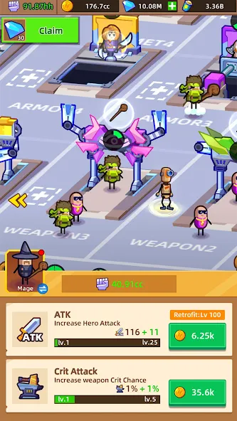 Взлом Hero Making Tycoon: Idle Games — Много денег — скриншот 5