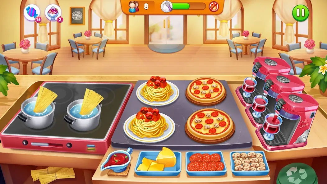 Cooking Restaurant Food Games Mod APK Много денег и без рекламы — Скачать на Андроид — скриншот 2 Cooking Restaurant Food Games Mod APK Много денег и без рекламы — Скачать на Андроид — скриншот 2