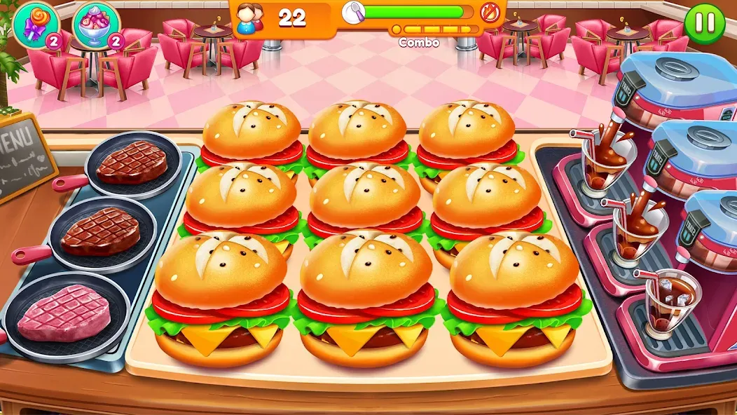 Cooking Restaurant Food Games Mod APK Много денег и без рекламы — Скачать на Андроид — скриншот 5