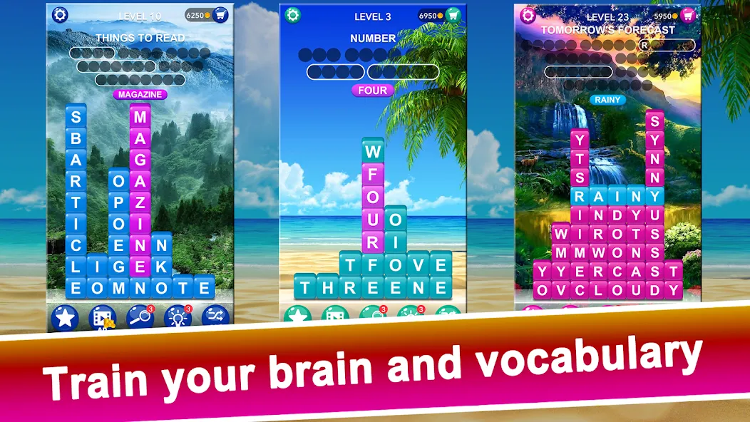 Скачать Word Tiles :Hidden Word Search MOD APK — Много денег — скриншот 4