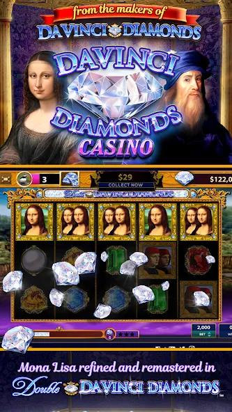 Скачать взлом Da Vinci Diamonds Casino – Bes на Андроид — Много денег — скриншот 1