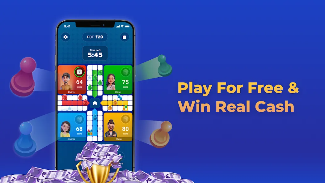 Play Ludo Game Online Win Cash MOD — Бесконечные деньги на Андроид — скриншот 1
