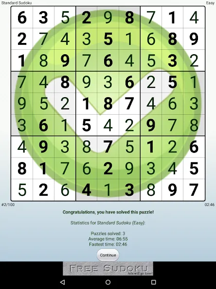 Взломанная Droidoku - Andoku Puzzle на Андроид — Все уровни разблокированы — скриншот 3
