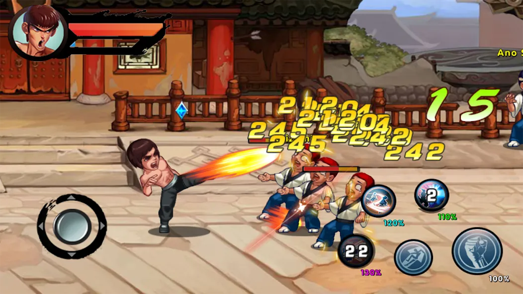 Kung Fu Attack: Final Fight (Мод Много денег и бессмертие) — скриншот 1