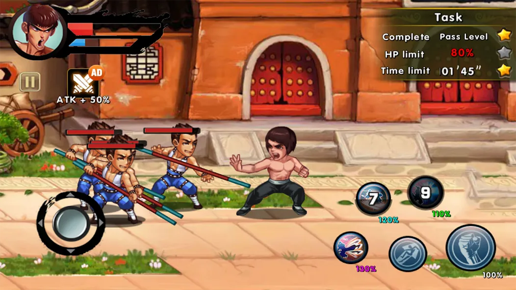 Kung Fu Attack: Final Fight (Мод Много денег и бессмертие) — скриншот 2