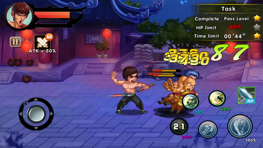 Kung Fu Attack: Final Fight (Мод Много денег и бессмертие) — скриншот 3