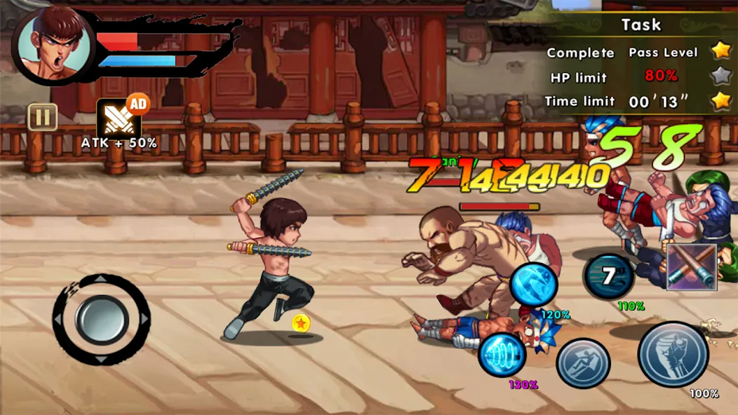Kung Fu Attack: Final Fight (Мод Много денег и бессмертие) — скриншот 4