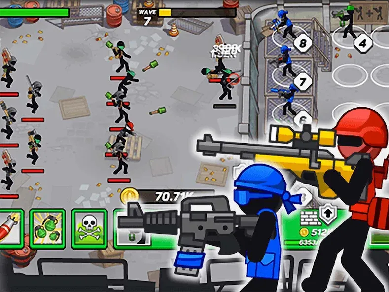 Stickman Defenders: Stick War MOD APK — Много денег — скриншот 1