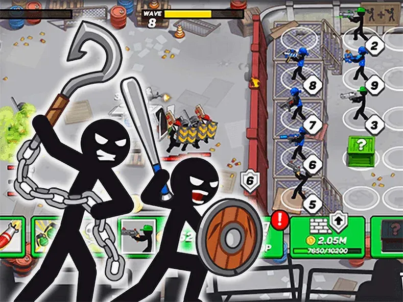Stickman Defenders: Stick War MOD APK — Много денег — скриншот 3