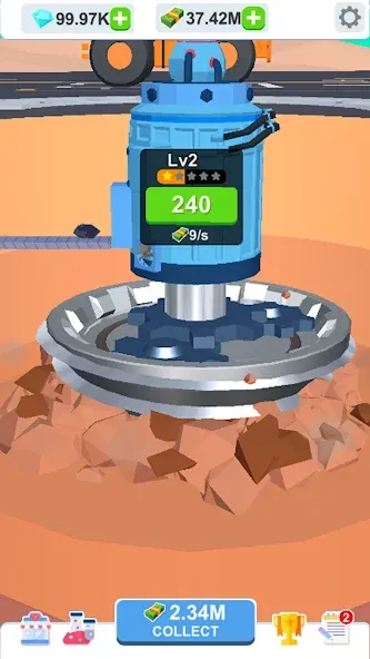 Idle Dig Factory MOD APK — Много денег и алмазов — скриншот 1