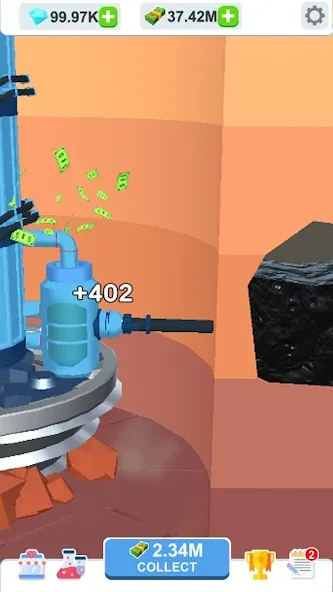 Idle Dig Factory MOD APK — Много денег и алмазов — скриншот 2