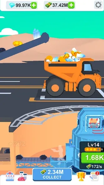 Idle Dig Factory MOD APK — Много денег и алмазов — скриншот 4
